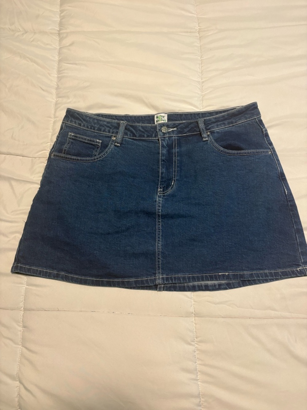 Dark Blue Denim Mini Skirt